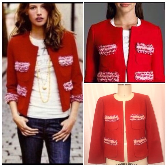 J. Crew Jackets & Blazers - J Crew Astrid Red Wool Jacket Blazer